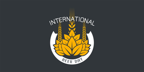 international beer day logo design concept