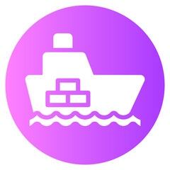 cargo boat gradient icon