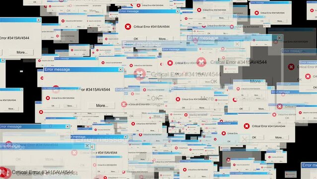 Critical Error Warning Message. Computer generated 3d render