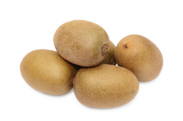 Fresh ripe yellow kiwis on white background