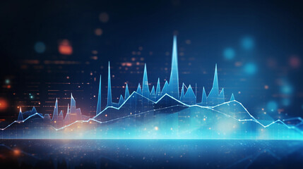 Dark & Light Blue Graphs: Science Illustration with Shining Texture