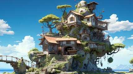 Church of the holy spirit. AI generated art illustration.