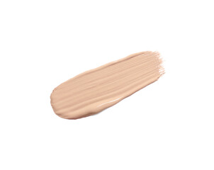 Smear of skin foundation isolated on white, top view