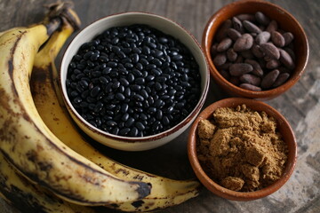 Preparation of Guatemalan traditional sweets called rellenitos de platano