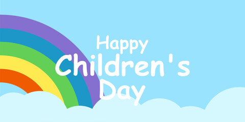 Happy Children's Day Text With Creative Background