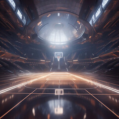 Futuristic basketball arena