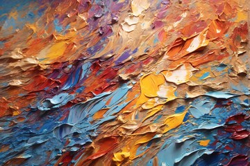 Oil Paint Strokes Texture Background, Oil Paint Strokes, Abstract Colorful Paint Stroks Background, Ai Generative