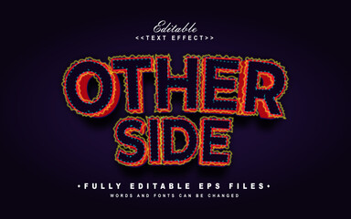 editable 3d otherside  text effect.typhography logo