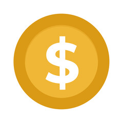 Vector realistic dollar coin.