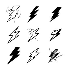 hand drawn doodle thunder bolt illustration vector isolated background