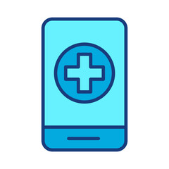 Obraz premium call doctor icon, online phone medical help, health consultation, emergency call, web symbol on white background - editable vector