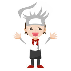 set of funny cartoon chef