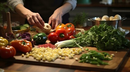 person cutting vegetables