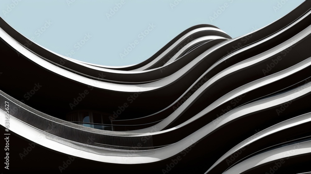 Aufkleber architecture abstract, curve, wave. generative ai imageg33.