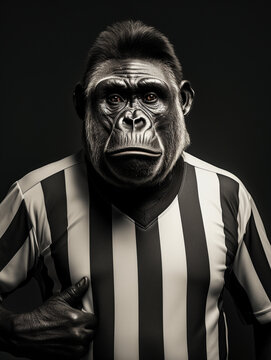An Anthropomorphic Gorilla Dressed Up as a Referee