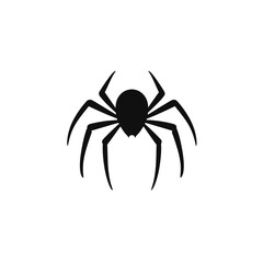 Vector logo of spider, minimalistic, black and white