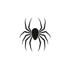 Vector logo of spider, minimalistic, black and white