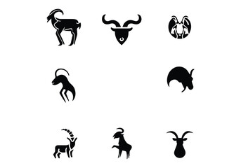 minimal Alpine Goat logo design illustration.eps