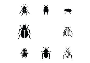 beautiful and amazing minimal black Ambrosia Beetle logo design illustration.