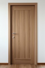 Internal Wood Door in Light Oak with Wood Frame. Generative ai