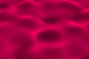 3D abstract digital technology water wave river red light on red background.
