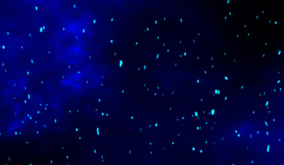 Obraz premium Burning blue sparks rise from fire ,Fire Particles on blue gradient background.