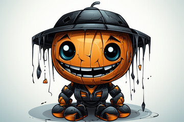 creepy pumpkins of spooky halloween, 