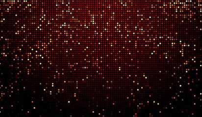 Halftone dots abstract digital technology orange-red light on red background. - obrazy, fototapety, plakaty