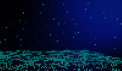 Halftone dots abstract digital technology blue light on blue background.