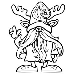 gnome drawing with black lines on a white background