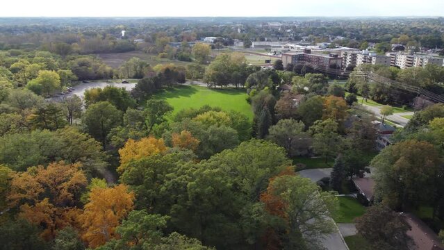 Aerial View of Disc Golf Course and Throws (Mohawk Park, Brantford, Ontario, Canada)