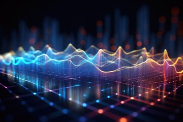 Abstract futuristic background Data Transfer. technology concept. Futuristic cyberspace background. Generative AI