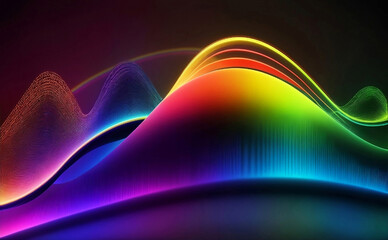 A colorful digital sound waves, Generative AI Illustration