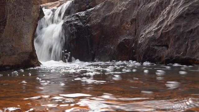 water flowing over rocks