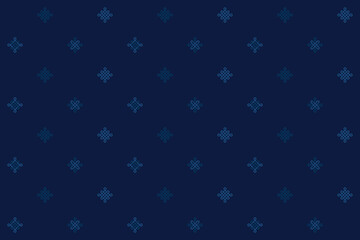 Celtic knots seamless Pattern. Abstract Irish knots,light and ocean blue elements on navy blue background. For textile masculine male shirt fabric covers packaging and gift wrap. Vector illustration