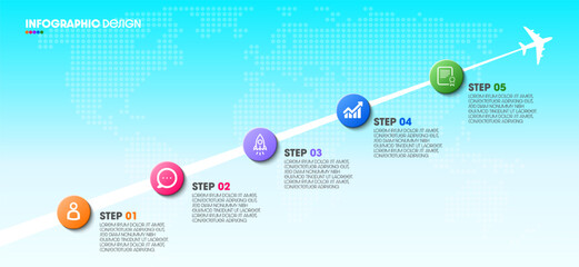 Infographic design template. Creative concept with 5 steps.