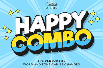 Happy combo 3d editable vector text effect