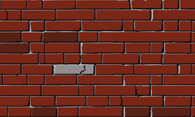 Obraz premium Brown break brick wall vector illustration background. old brick wall vintage texture vector