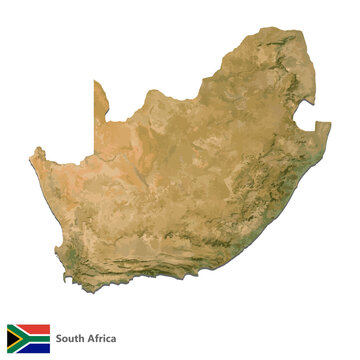 South Africa Topography Country Map Vector