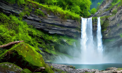 background-image-of-a-waterfall-falling-down-a-cliff