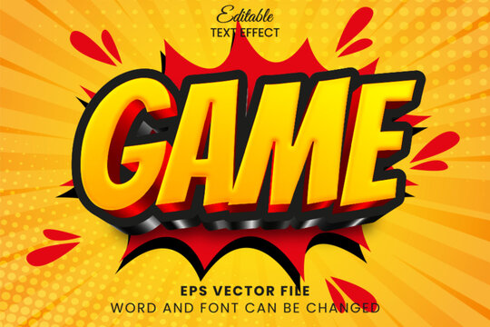 Comic style game 3d vector text effect