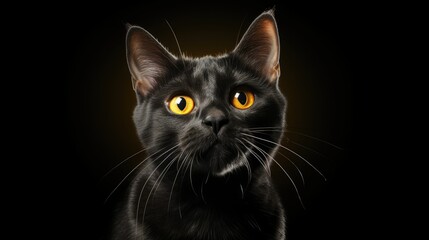 photo of a cat with glowing eyes to commemorate Halloween