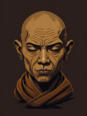 monk vector illustration