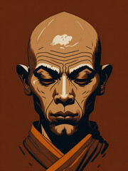 monk vector illustration