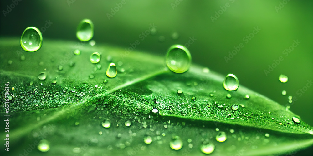 Poster green leaf background close up view. nature foliage abstract of leave texture for showing concept of
