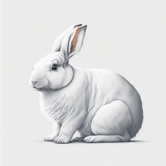 rabbit, vector, illustration, white, background