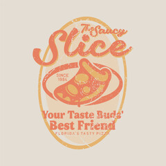 Retro Vintage Pizza Restaurant Badge Logo