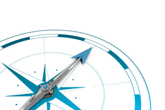 Digital png photo of blue compass on transparent background