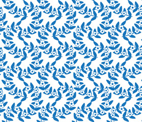 Porcelain flowers and leaves pattern