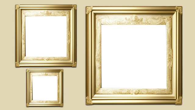 Picture frames, Photo picture frame png, antique gold frame, Polaroid png transparent background,